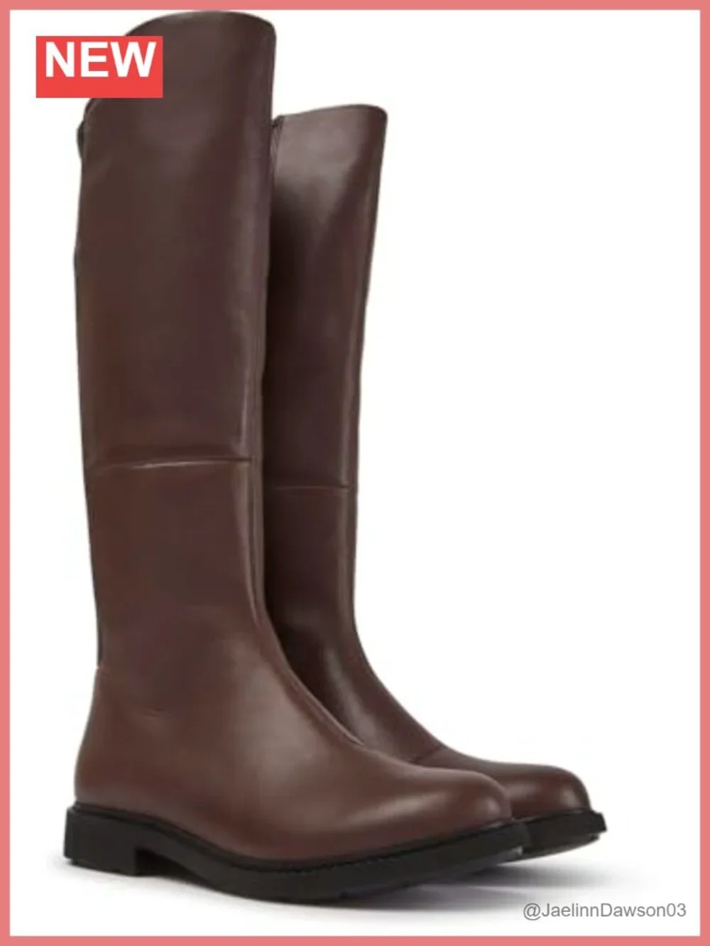 Camper Knee-High High Boot Lightweight Flexible Zip Almond Toe